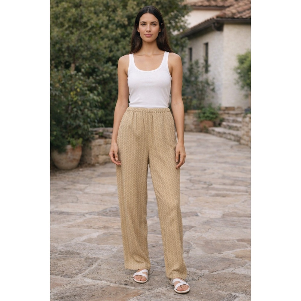 Toofan Pants Womens Small 100% Tencel Pull On High Rise Elastic Waist Flowy Boho